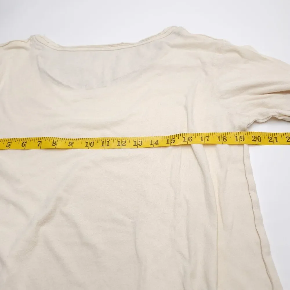 Free People We The Free Jade Top Womens Small Wide Neck Button Cuff Cream Boho